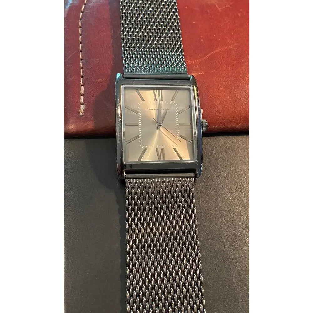 Men's 33mm Gun M etal Tone Geoofrey Beene Watch, Mesh Band, New